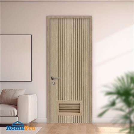 ประตูห้องน้ำโพลีสไตรีน ไม่เจาะลูกบิด LINDEKOR VERTICAL 80x200 ซม. สีบีชด้าน (เปิดด้านขวา เข้าด้านใน)_3