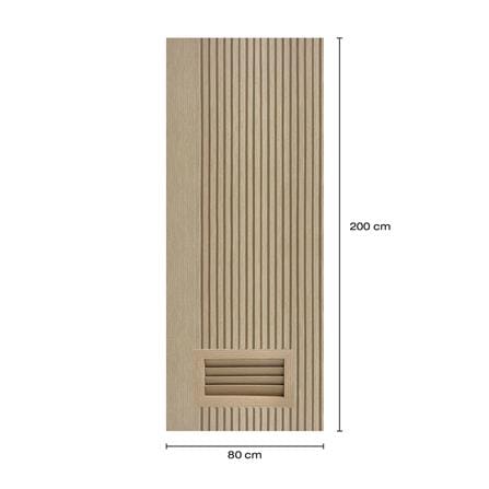 ประตูห้องน้ำโพลีสไตรีน ไม่เจาะลูกบิด LINDEKOR VERTICAL 80x200 ซม. สีบีชด้าน (เปิดด้านขวา เข้าด้านใน)_5