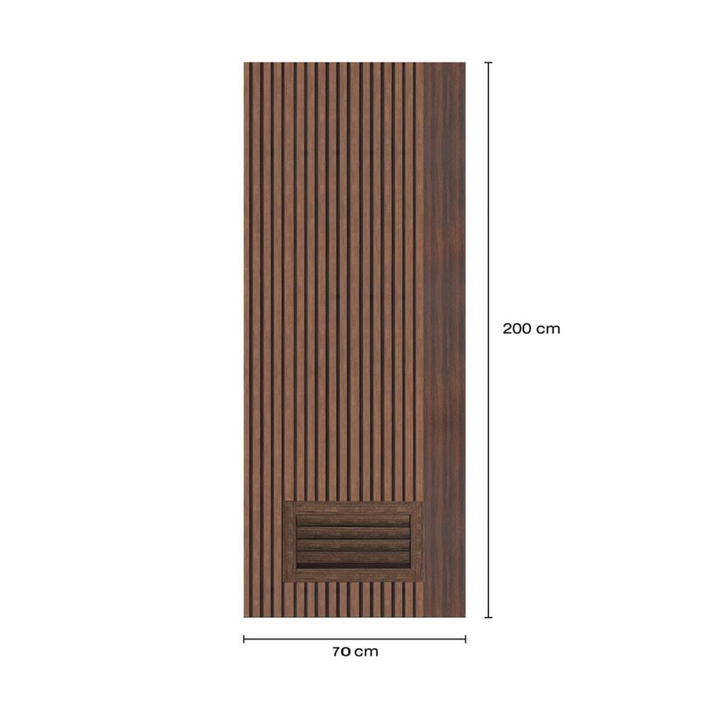 ประตูห้องน้ำโพลีสไตรีน ไม่เจาะลูกบิด LINDEKOR VERTICAL 70x200 ซม. สีโรสวู้ด (เปิดด้านซ้าย เข้าด้านใน)