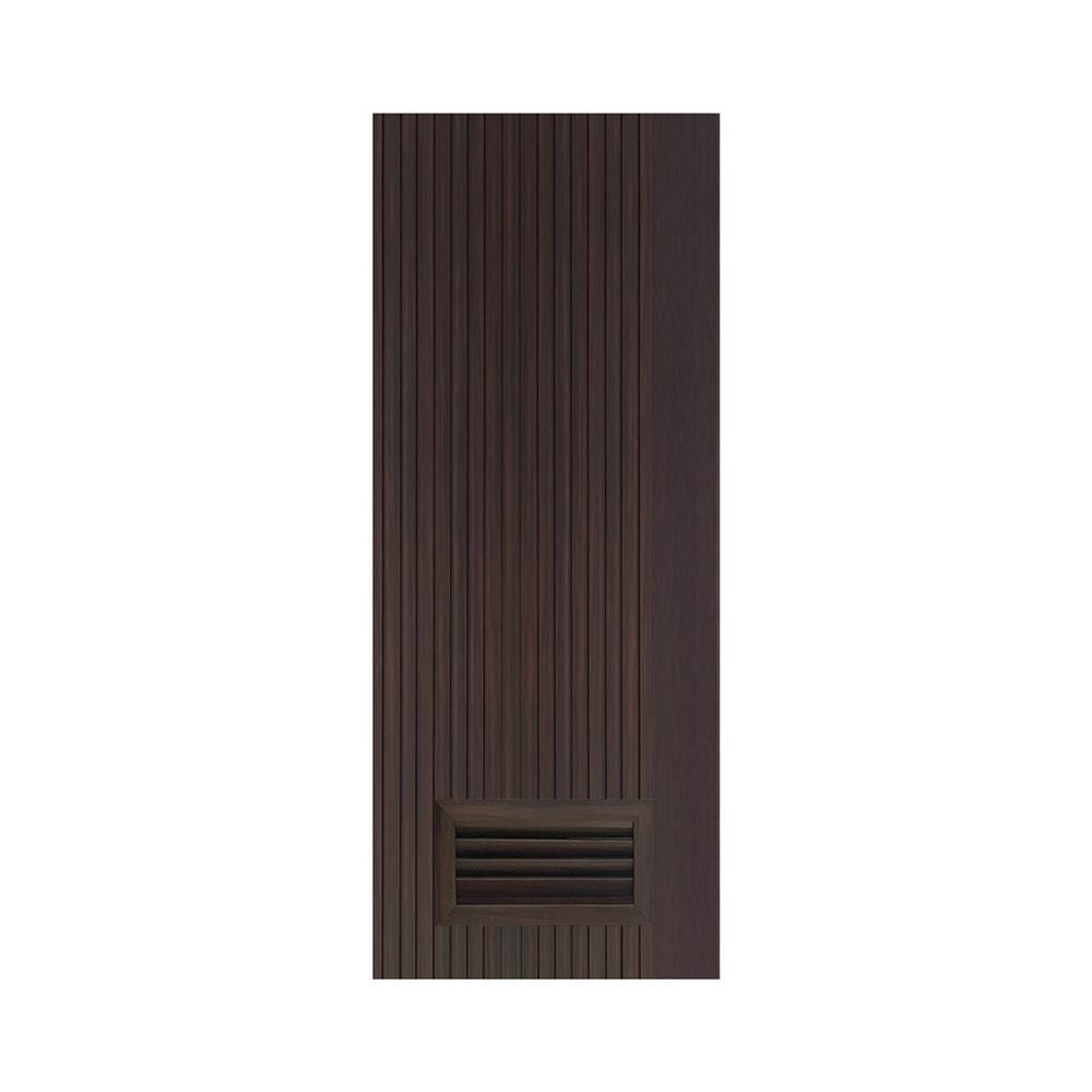 ประตูห้องน้ำโพลีสไตรีน ไม่เจาะลูกบิด LINDEKOR VERTICAL 80x200 ซม. สีโอ๊ค (เปิดด้านซ้าย เข้าด้านใน)