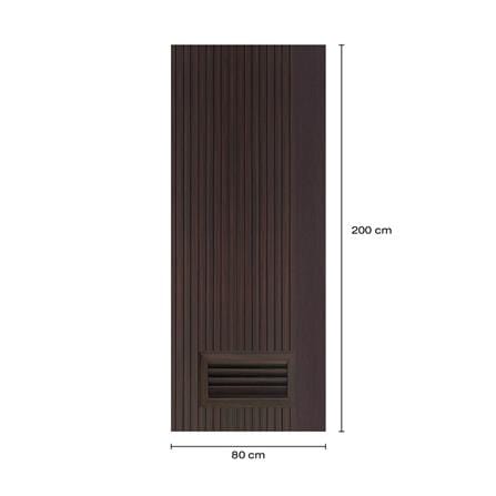 ประตูห้องน้ำโพลีสไตรีน ไม่เจาะลูกบิด LINDEKOR VERTICAL 80x200 ซม. สีโอ๊ค (เปิดด้านซ้าย เข้าด้านใน)_5