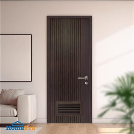 ประตูห้องน้ำโพลีสไตรีน ไม่เจาะลูกบิด LINDEKOR VERTICAL 70x200 ซม. สีโอ๊ค (เปิดด้านซ้าย เข้าด้านใน)_3