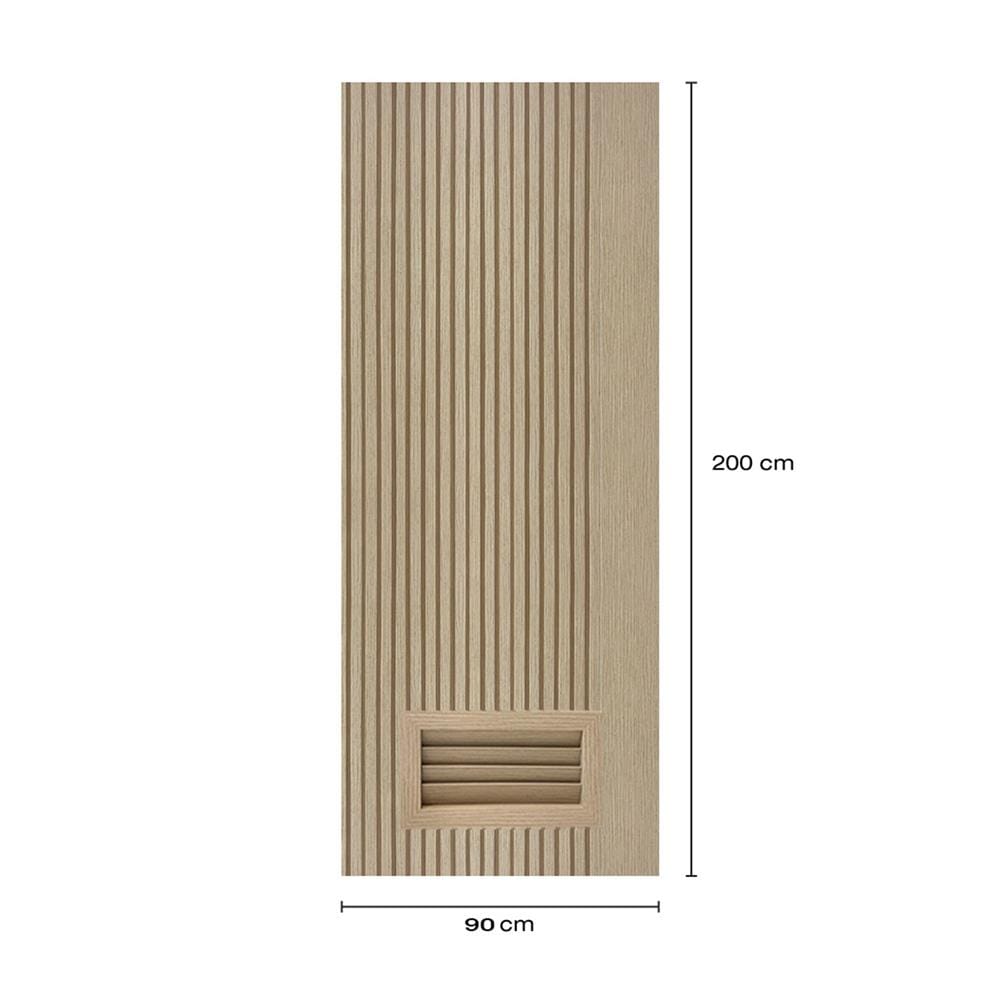 ประตูห้องน้ำโพลีสไตรีน ไม่เจาะลูกบิด LINDEKOR VERTICAL 90x200 ซม. สีบีชด้าน (เปิดด้านซ้าย เข้าด้านใน)