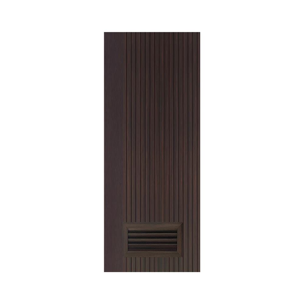 ประตูห้องน้ำโพลีสไตรีน ไม่เจาะลูกบิด LINDEKOR VERTICAL 90x200 ซม. สีโอ๊ค (เปิดด้านขวา เข้าด้านใน)