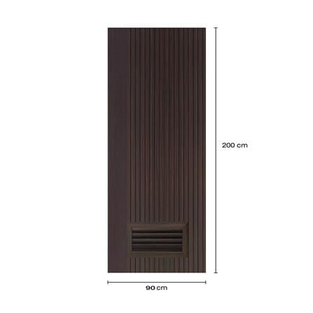 ประตูห้องน้ำโพลีสไตรีน ไม่เจาะลูกบิด LINDEKOR VERTICAL 90x200 ซม. สีโอ๊ค (เปิดด้านขวา เข้าด้านใน)_5