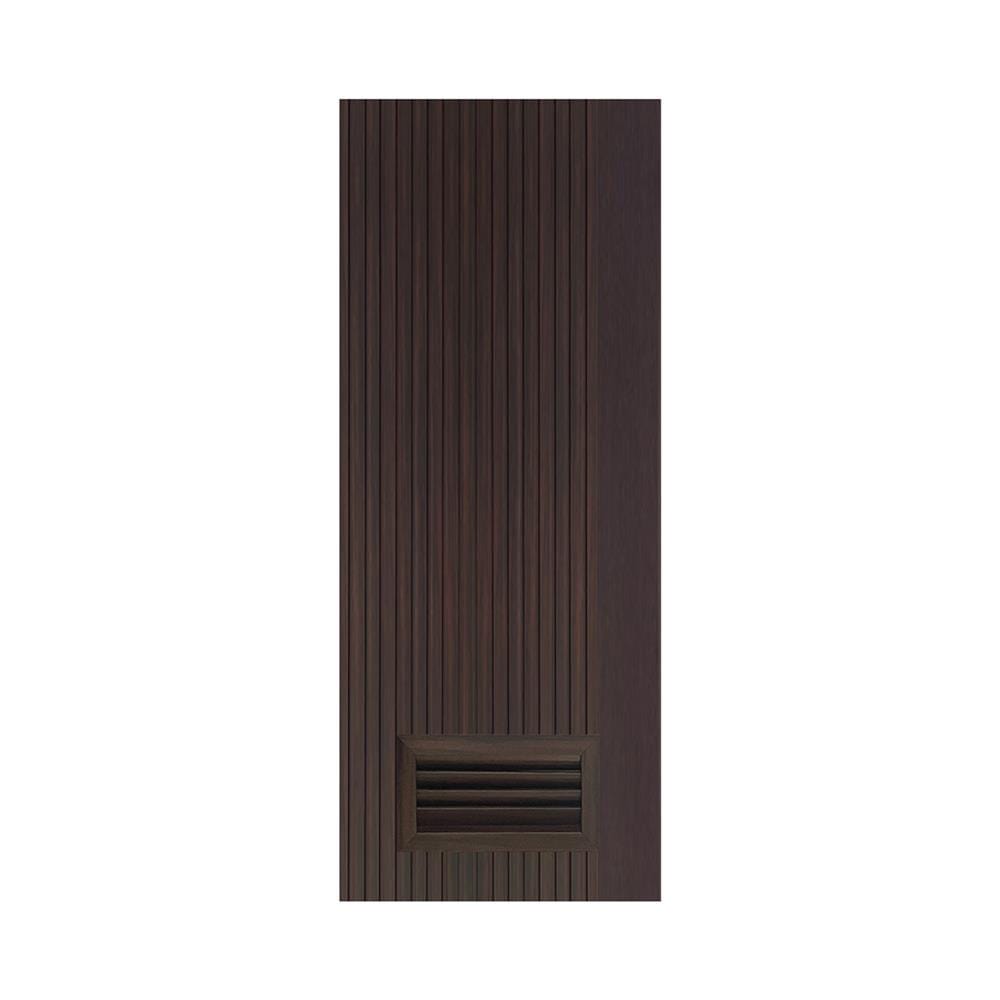 ประตูห้องน้ำโพลีสไตรีน ไม่เจาะลูกบิด LINDEKOR VERTICAL 90x200 ซม. สีโอ๊ค (เปิดด้านซ้าย เข้าด้านใน)