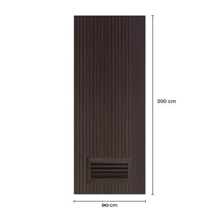 ประตูห้องน้ำโพลีสไตรีน ไม่เจาะลูกบิด LINDEKOR VERTICAL 90x200 ซม. สีโอ๊ค (เปิดด้านซ้าย เข้าด้านใน)_5