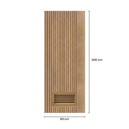 ประตูห้องน้ำโพลีสไตรีน ไม่เจาะลูกบิด LINDEKOR VERTICAL 80x200 ซม. สีสักด้าน (เปิดด้านซ้าย เข้าด้านใน)_5