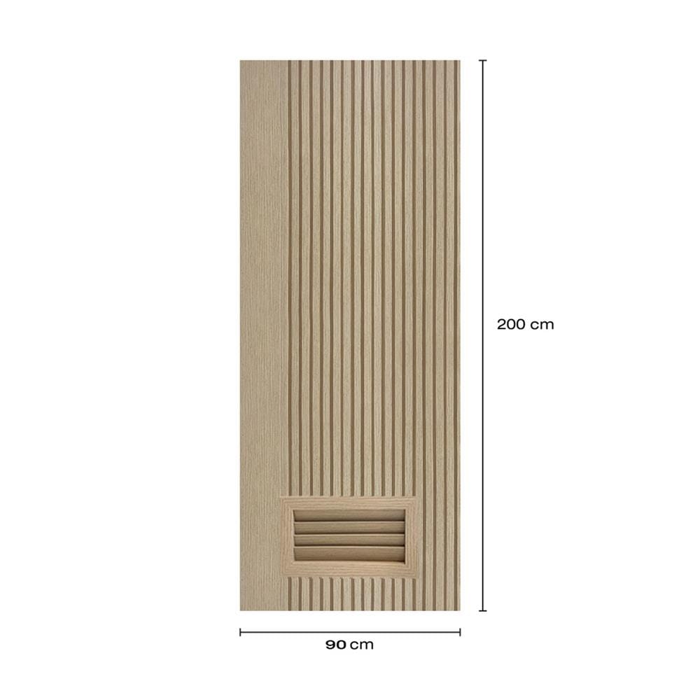 ประตูห้องน้ำโพลีสไตรีน ไม่เจาะลูกบิด LINDEKOR VERTICAL 90x200 ซม. สีบีชด้าน (เปิดด้านขวา เข้าด้านใน)