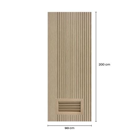 ประตูห้องน้ำโพลีสไตรีน ไม่เจาะลูกบิด LINDEKOR VERTICAL 90x200 ซม. สีบีชด้าน (เปิดด้านขวา เข้าด้านใน)_5