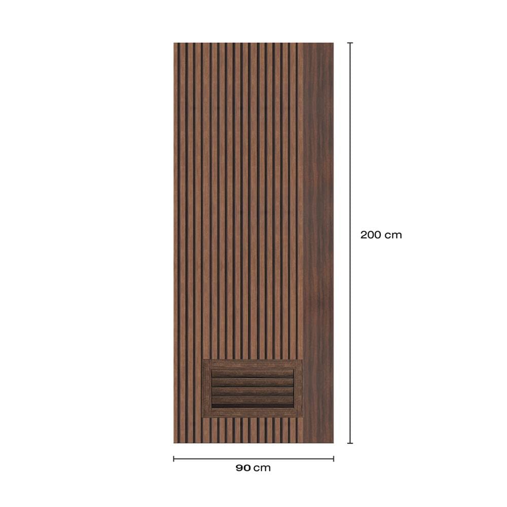 ประตูห้องน้ำโพลีสไตรีน ไม่เจาะลูกบิด LINDEKOR VERTICAL 90x200 ซม. สีโรสวู้ด (เปิดด้านซ้าย เข้าด้านใน)