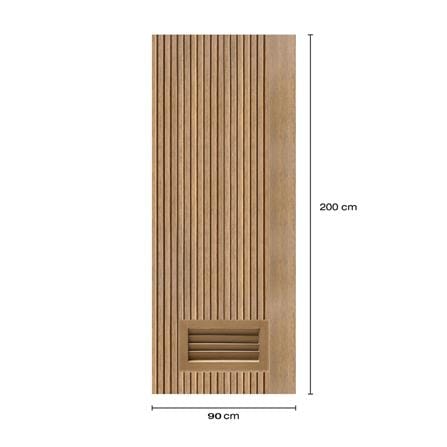 ประตูห้องน้ำโพลีสไตรีน ไม่เจาะลูกบิด LINDEKOR VERTICAL 90x200 ซม. สีสักด้าน (เปิดด้านซ้าย เข้าด้านใน)_5