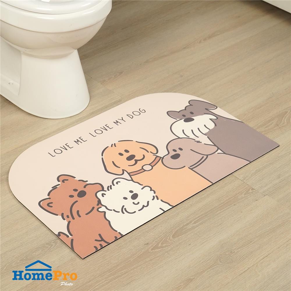 พรมพียู HOME LIVING STYLE LOVE DOG 45x70 ซม. สีครีม