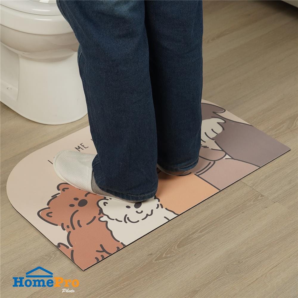 พรมพียู HOME LIVING STYLE LOVE DOG 45x70 ซม. สีครีม