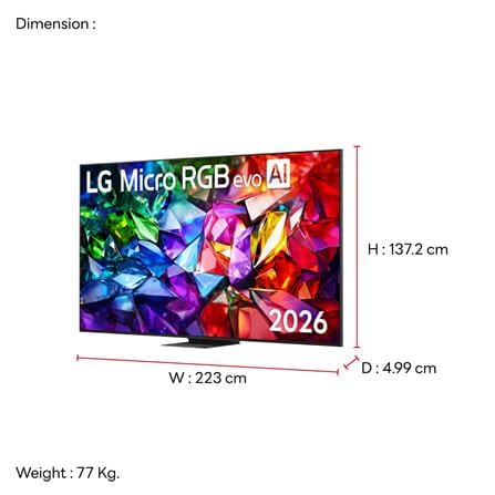 ทีวีไมโคร อาร์จีบี 100 นิ้ว LG (4K, MICRO RGB, WEB OS) 100MRGB96BS.ATM_9