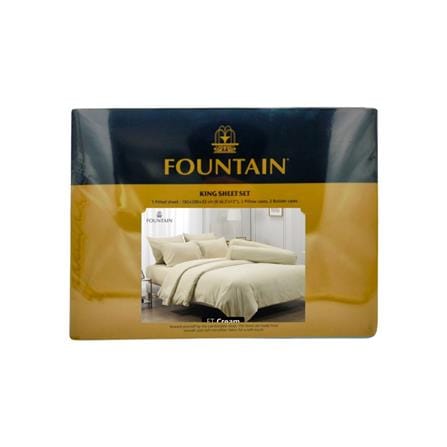 ชุดผ้าปูที่นอน 6 ฟุต (ชุด 5 ชิ้น) FOUNTAIN COLOR 70101-FT CREAM_3