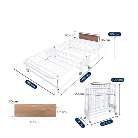 เตียงพับพร้อม TOPPER THAIBULL SSTPE245-90 สีขาว_9