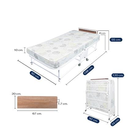 เตียงพับพร้อม TOPPER THAIBULL SSTPE245-90 สีขาว_8