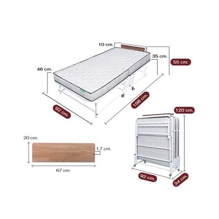 เตียงพับพร้อม TOPPER THAIBULL SSTSFPE245-90 (TNR) สีขาว_10