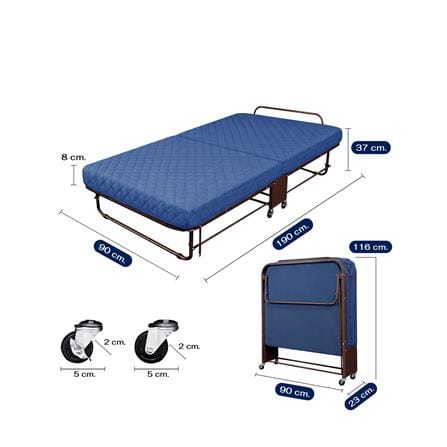 เตียงพับพร้อม TOPPER THAIBULL OLT237-90SM1 สีน้ำเงิน_8