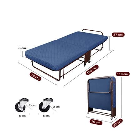 เตียงพับพร้อม TOPPER THAIBULL OLT237-75SM1 สีน้ำเงิน_8