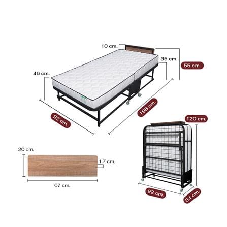 เตียงพับพร้อม TOPPER THAIBULL SSTSFPE245-90 (TNR) สีดำ_10