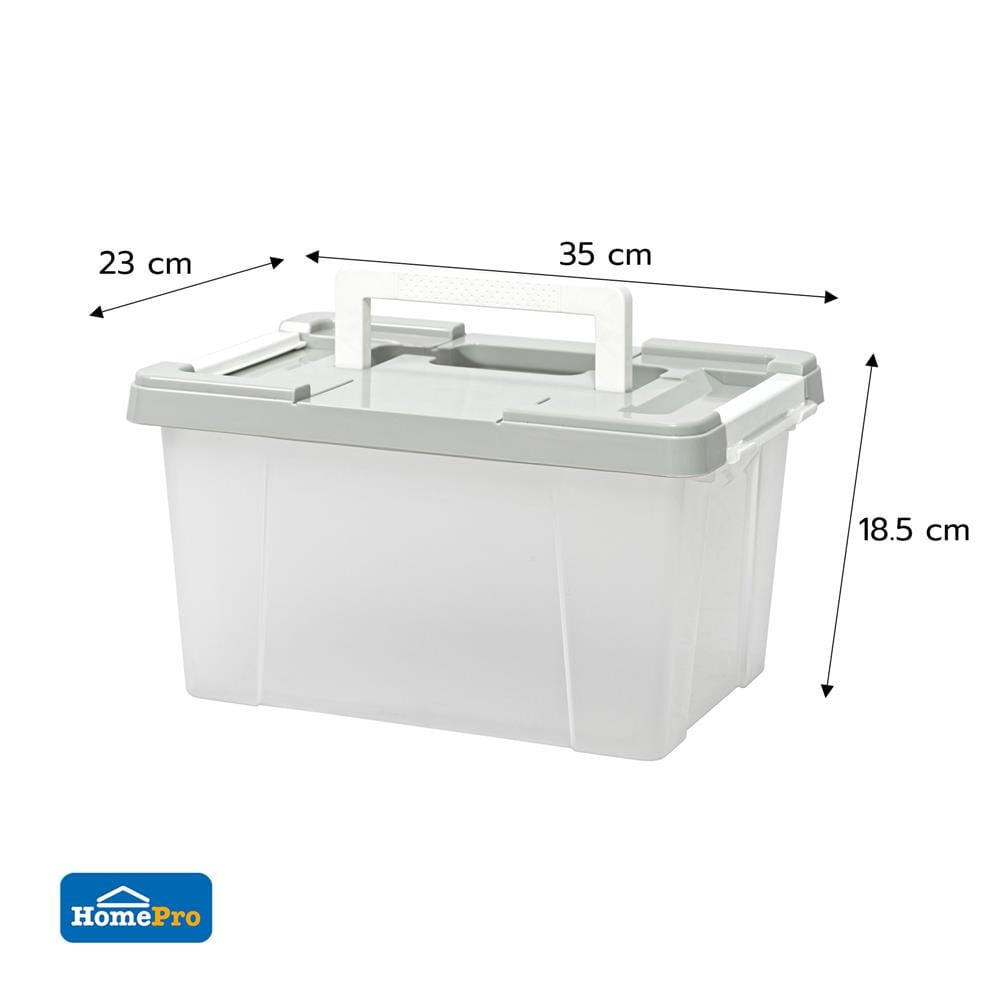 กล่องหูหิ้ว STACKO MORI 8 ลิตร สีเทา/ใส