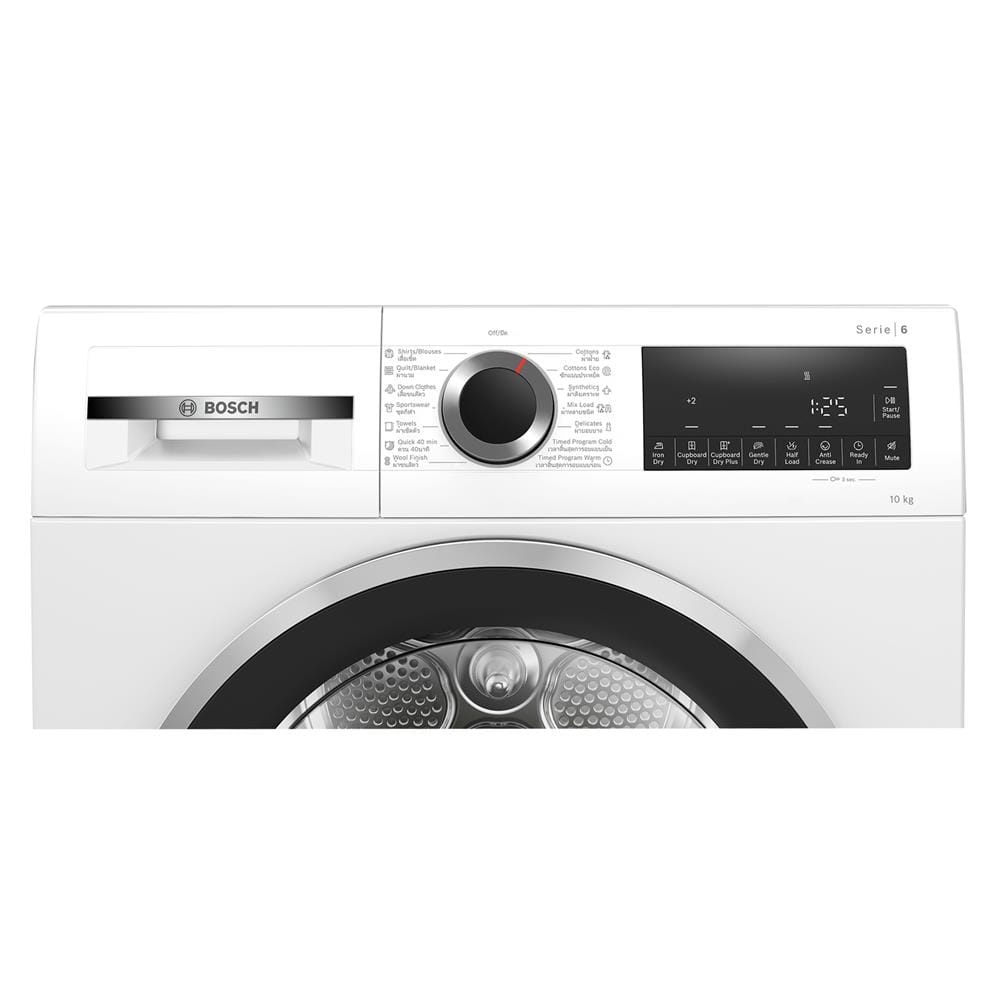 เครื่องอบผ้าฝาหน้า BOSCH WQG25302TH 10 กก. HEAT PUMP สีขาว