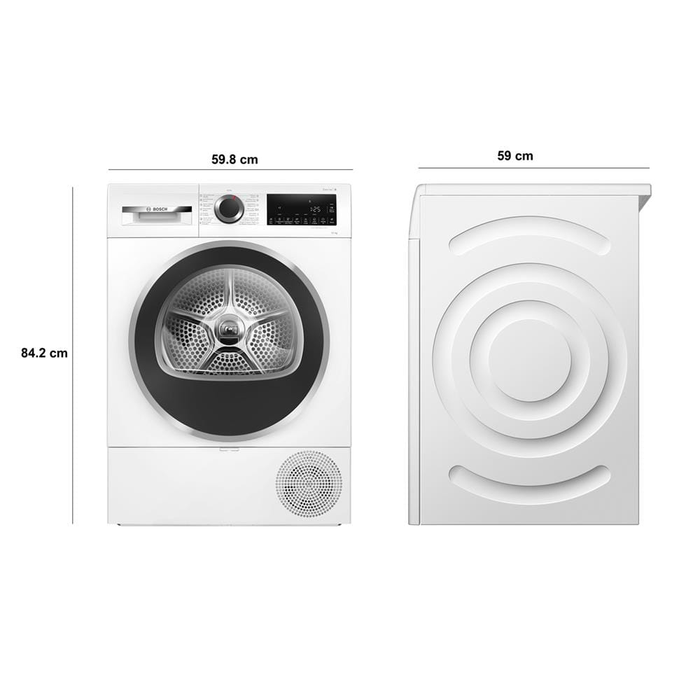 เครื่องอบผ้าฝาหน้า BOSCH WQG25302TH 10 กก. HEAT PUMP สีขาว