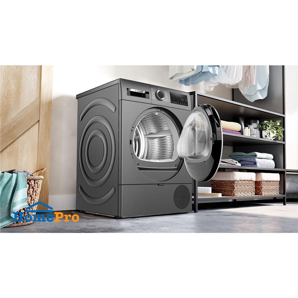 เครื่องอบผ้าฝาหน้า BOSCH WQG25303TH 10 กก. HEAT PUMP สีดำ