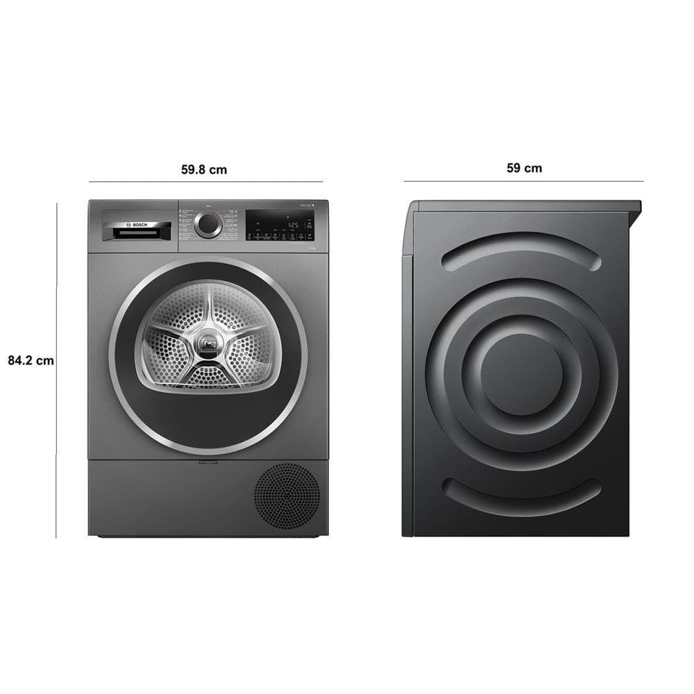 เครื่องอบผ้าฝาหน้า BOSCH WQG25303TH 10 กก. HEAT PUMP สีดำ