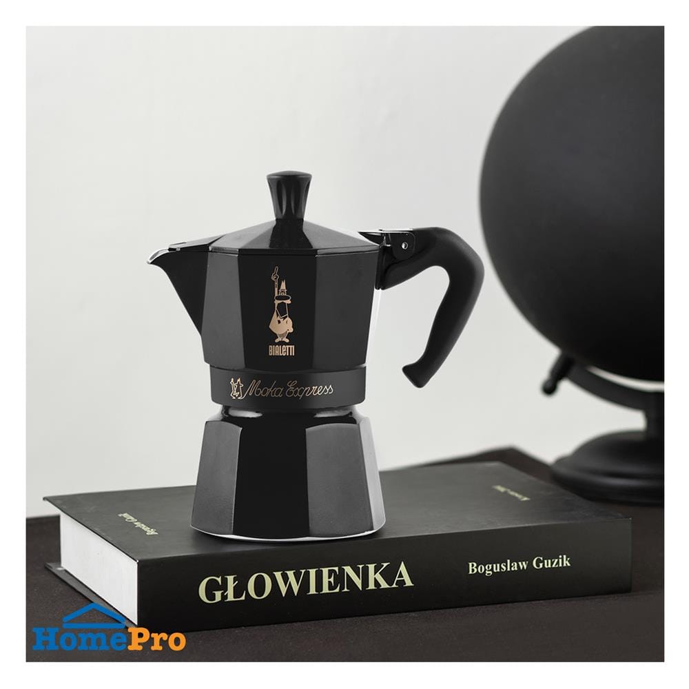 หม้อต้มกาแฟ BIALETTI MOKA MONOGRAM 3 ถ้วย สีดำ
