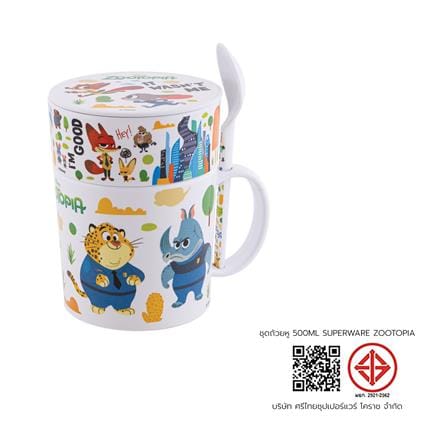 ชุดถ้วยหูเมลามีน 500 มล. SUPERWARE ZOOTOPIA_1