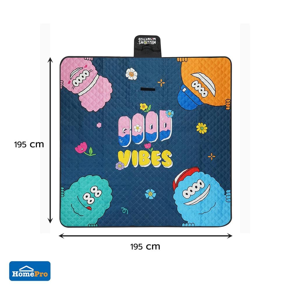 เสื่ออเนกประสงค์ SNAZZ MONSTER 195x195 ซม. สีน้ำเงิน