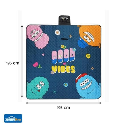 เสื่ออเนกประสงค์ SNAZZ MONSTER 195x195 ซม. สีน้ำเงิน_11