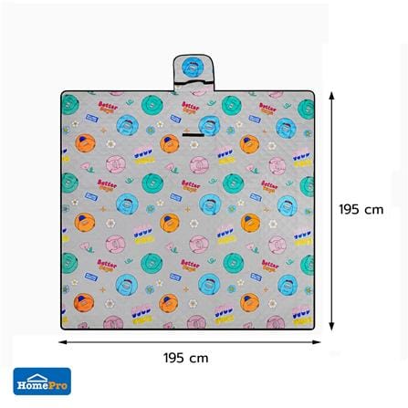 เสื่ออเนกประสงค์ SNAZZ MONSTER 195x195 ซม. สีเทา_8