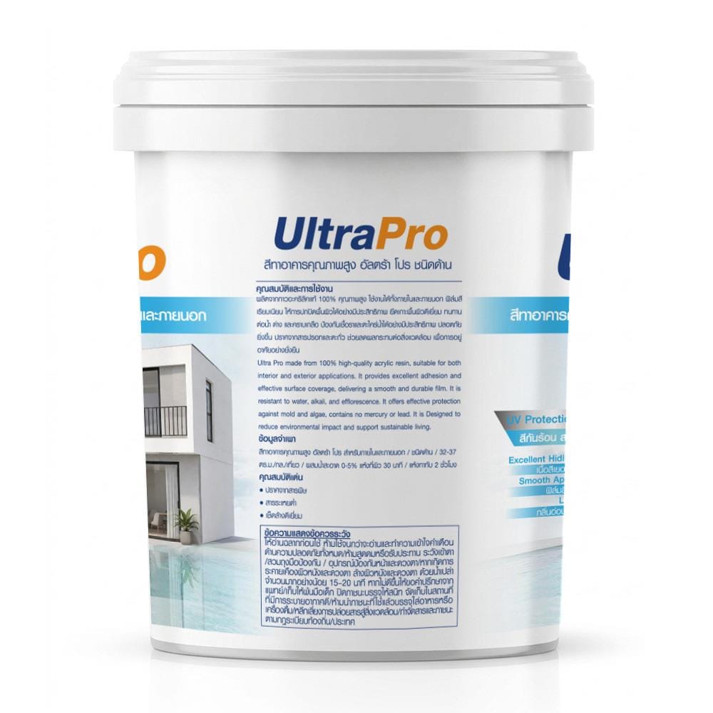 สีน้ำทาภายนอก ชนิดด้าน JBP ULTRA PRO 1601 สีขาว 18 ลิตร