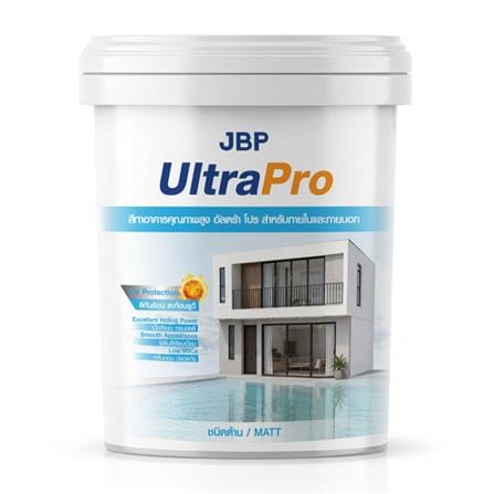 สีน้ำทาภายนอก ชนิดด้าน JBP ULTRA PRO 1601 สีขาว 18 ลิตร_0
