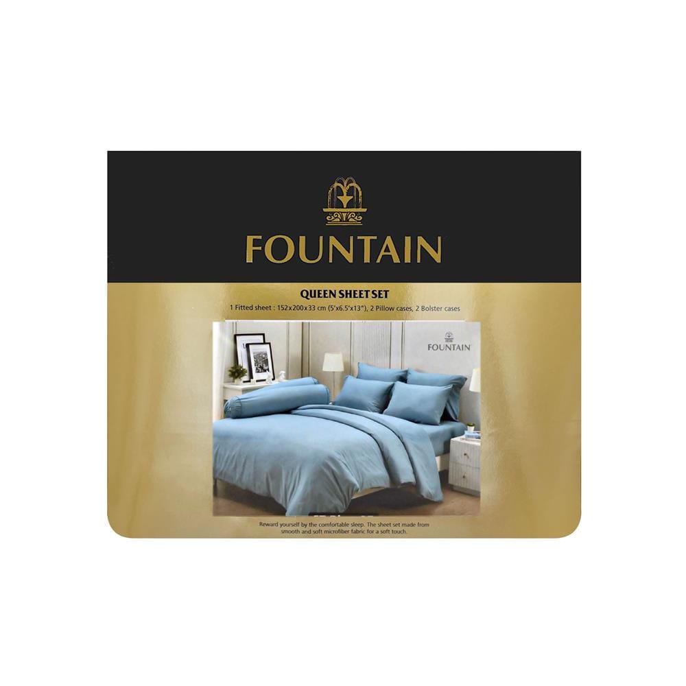 ชุดผ้าปูที่นอน 5 ฟุต (ชุด 5 ชิ้น) FOUNTAIN COLOR 70102-FT BLUE05