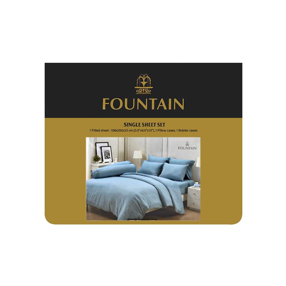 ชุดผ้าปูที่นอน 3.5 ฟุต (ชุด 3 ชิ้น) FOUNTAIN COLOR 70103-FT BLUE05