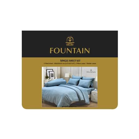 ชุดผ้าปูที่นอน 3.5 ฟุต (ชุด 3 ชิ้น) FOUNTAIN COLOR 70103-FT BLUE05_5