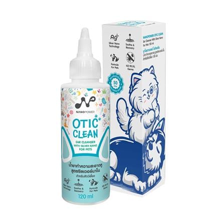 น้ำยาทำความสะอาดหูสัตว์เลี้ยง NANOPOWER OTIC CLEAN สูตรซิลเวอร์นาโน 120 มล._0