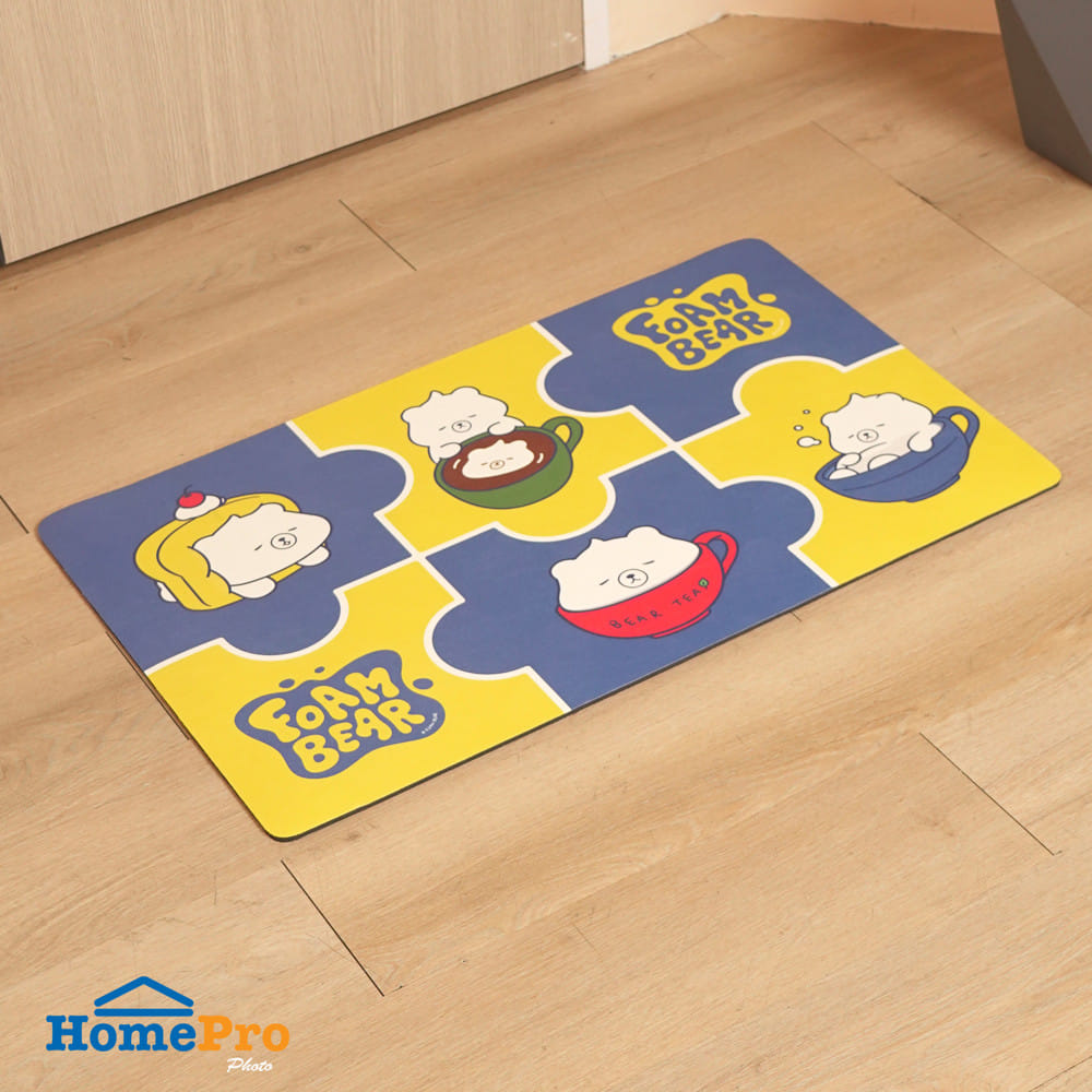 พรมพียู SNAZZ FOAM BEAR TEA 45x75 ซม. สีน้ำเงิน