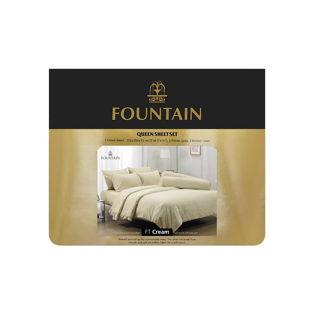 ชุดผ้าปูที่นอน 5 ฟุต (ชุด 5 ชิ้น) FOUNTAIN COLOR 70102-CREAM