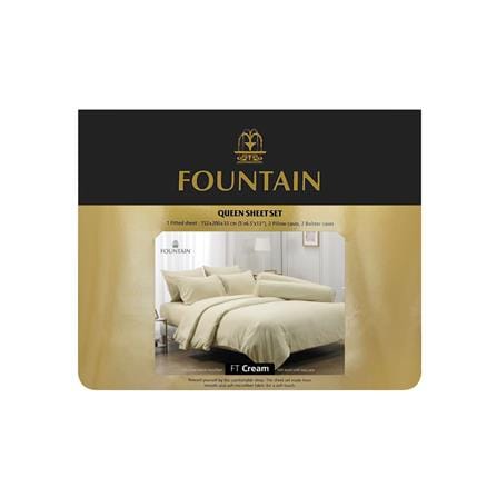 ชุดผ้าปูที่นอน 5 ฟุต (ชุด 5 ชิ้น) FOUNTAIN COLOR 70102-CREAM_4