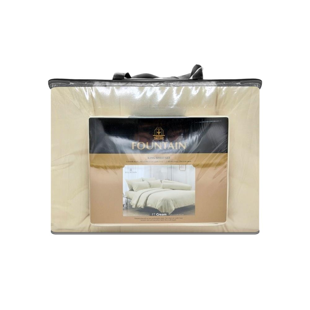 ชุดผ้าปูที่นอน 6 ฟุต (ชุด 6 ชิ้น) FOUNTAIN COLOR 70201-FT CREAM