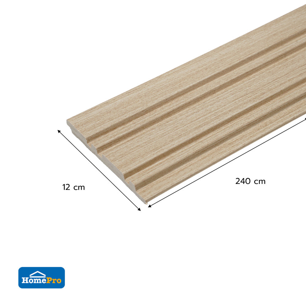 แผ่นผนัง PVC CROBERN JC963 PVC02 12x1.2x240 ซม. สีไวท์โอ๊ค