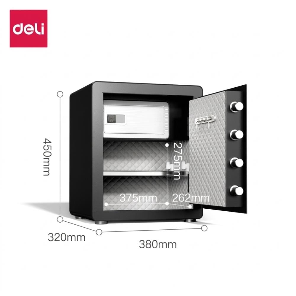 ตู้นิรภัย FINGERPRINT DELI AE801-BK-01 สีดำ