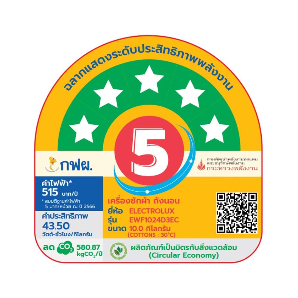 เครื่องซักผ้าฝาหน้าพร้อมขาตั้ง ELECTROLUX EWF1024D3EC 10 กก. 1200RPM อินเวอร์เตอร์ สีขาว