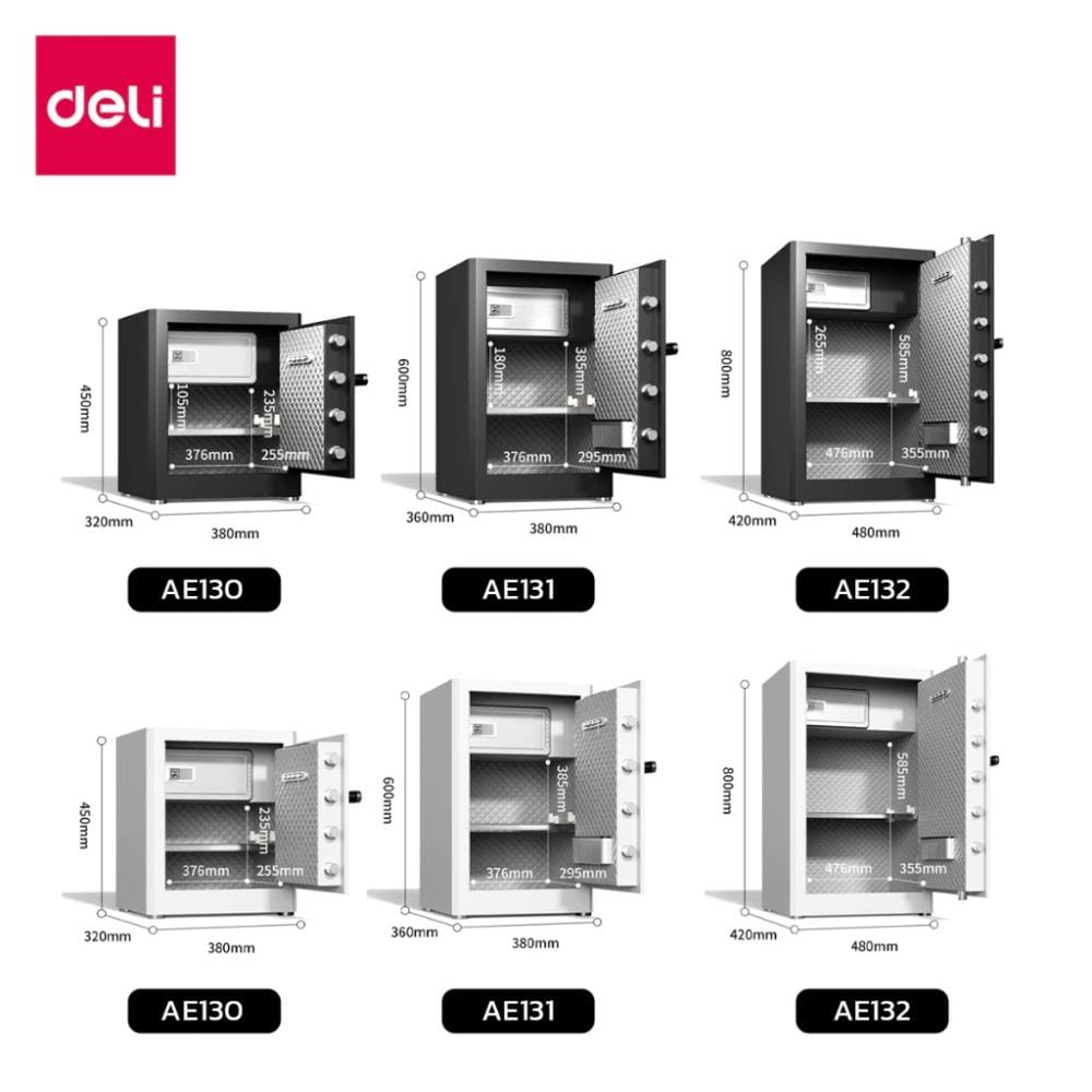 ตู้นิรภัย FINGERPRINT DELI AE132-WH-01 สีขาว